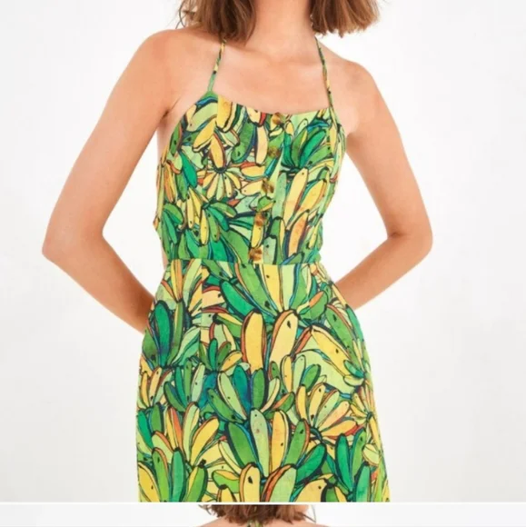 Farm Rio Green Banana Midi Dress - Picture 3 of 10